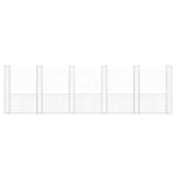 NNEVL U-shape Gabion Basket with 6 Posts Iron 620x20x200 cm