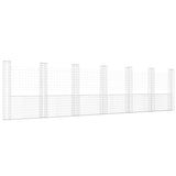NNEVL U-shape Gabion Basket with 7 Posts Iron 740x20x200 cm