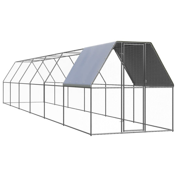 NNEVL Outdoor Chicken Cage 2x2x2 m Galvanised Steel