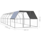 NNEVL Outdoor Chicken Cage 3x2x2 m Galvanised Steel