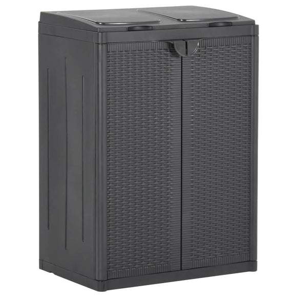 NNEVL Trash Bin with 2 Doors Black 65x45x88 cm PP