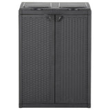 NNEVL Trash Bin with 2 Doors Black 65x45x88 cm PP
