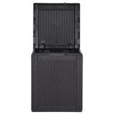 NNEVL Garden Storage Box 90L Black PP Rattan