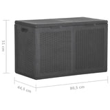 NNEVL Garden Storage Box 180L Black PP Rattan