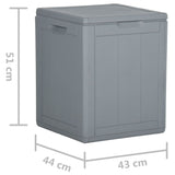 NNEVL Garden Storage Box 90L Grey PP Rattan