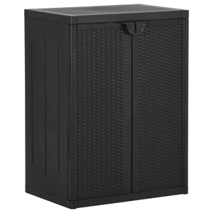 NNEVL Garden Storage Cabinet Black 65x45x88 cm PP Rattan