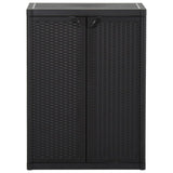 NNEVL Garden Storage Cabinet Black 65x45x88 cm PP Rattan