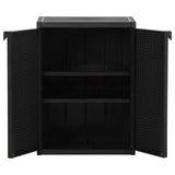 NNEVL Garden Storage Cabinet Black 65x45x88 cm PP Rattan