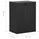 NNEVL Garden Storage Cabinet Black 65x45x88 cm PP Rattan