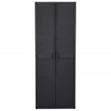 NNEVL Garden Storage Cabinet Black 65x45x172 cm PP Rattan