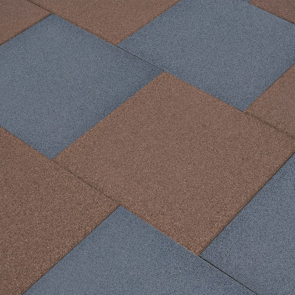 NNEVL Fall Protection Tiles 6 pcs Rubber 50x50x3 cm Grey