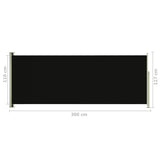 NNEVL Patio Retractable Side Awning 117x300 cm Black