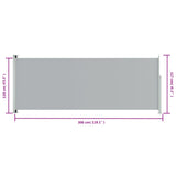 NNEVL Patio Retractable Side Awning 117x300 cm Grey