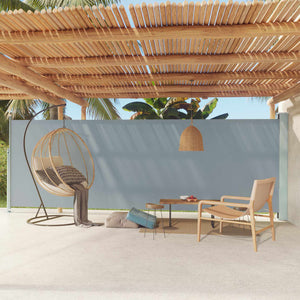 NNEVL Patio Retractable Side Awning 180x600 cm Grey