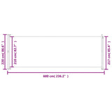 NNEVL Patio Retractable Side Awning 220x600 cm Cream
