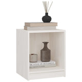 NNEVL Bedside Cabinet White 35.5x33.5x41.5 cm Solid Pinewood