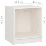 NNEVL Bedside Cabinets 2 pcs White 35.5x33.5x41.5 cm Solid Pinewood