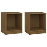 NNEVL Bedside Cabinets 2 pcs Honey Brown 35.5x33.5x41.5 cm Solid Pinewood