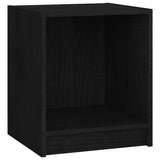 NNEVL Bedside Cabinet Black 35.5x33.5x41.5 cm Solid Pinewood