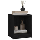 NNEVL Bedside Cabinet Black 35.5x33.5x41.5 cm Solid Pinewood
