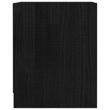 NNEVL Bedside Cabinet Black 35.5x33.5x41.5 cm Solid Pinewood