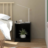 NNEVL Bedside Cabinet Black 35.5x33.5x41.5 cm Solid Pinewood