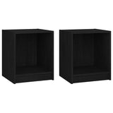 NNEVL Bedside Cabinets 2 pcs Black 35.5x33.5x41.5 cm Solid Pinewood