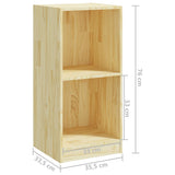 NNEVL Side Cabinet 35.5x33.5x76 cm Solid Pinewood