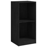 NNEVL Side Cabinet Black 35.5x33.5x76 cm Solid Pinewood