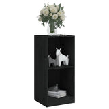 NNEVL Side Cabinet Black 35.5x33.5x76 cm Solid Pinewood