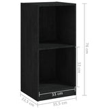 NNEVL Side Cabinet Black 35.5x33.5x76 cm Solid Pinewood