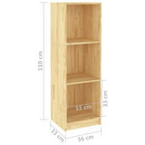 NNEVL Book Cabinet/Room Divider 36x33x110 cm Solid Pinewood