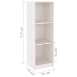 NNEVL Book Cabinet/Room Divider White 36x33x110 cm Solid Pinewood