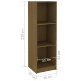 NNEVL Book Cabinet/Room Divider Honey Brown Solid Pinewood