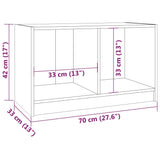 NNEVL TV Cabinet White 70x33x42 cm Solid Pinewood