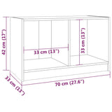 NNEVL TV Cabinet Black 70x33x42 cm Solid Pinewood