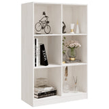 NNEVL Book Cabinet White 70x33x110 cm Solid Pinewood