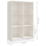 NNEVL Book Cabinet White 70x33x110 cm Solid Pinewood