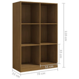 NNEVL Book Cabinet Honey Brown 70x33x110 cm Solid Pinewood