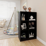 NNEVL Book Cabinet Black 70x33x110 cm Solid Pinewood