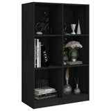 NNEVL Book Cabinet Black 70x33x110 cm Solid Pinewood
