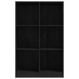 NNEVL Book Cabinet Black 70x33x110 cm Solid Pinewood