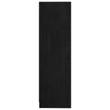 NNEVL Book Cabinet Black 70x33x110 cm Solid Pinewood