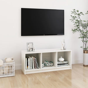 NNEVL TV Cabinet White 104x33x41 cm Solid Pinewood