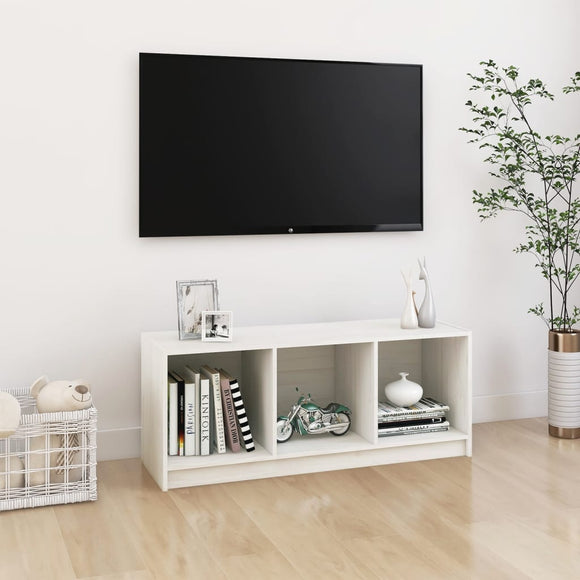 NNEVL TV Cabinet White 104x33x41 cm Solid Pinewood