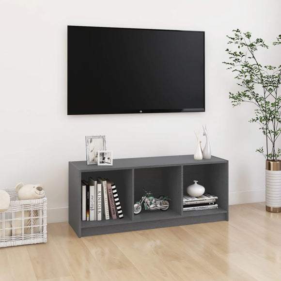 NNEVL TV Cabinet Grey 104x33x41 cm Solid Pinewood