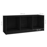 NNEVL TV Cabinet Black 104x33x41 cm Solid Pinewood