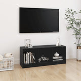 NNEVL TV Cabinet Black 104x33x41 cm Solid Pinewood