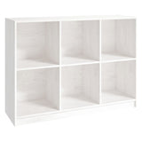 NNEVL Book Cabinet White 104x33x76 cm Solid Pinewood