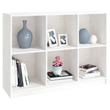 NNEVL Book Cabinet White 104x33x76 cm Solid Pinewood